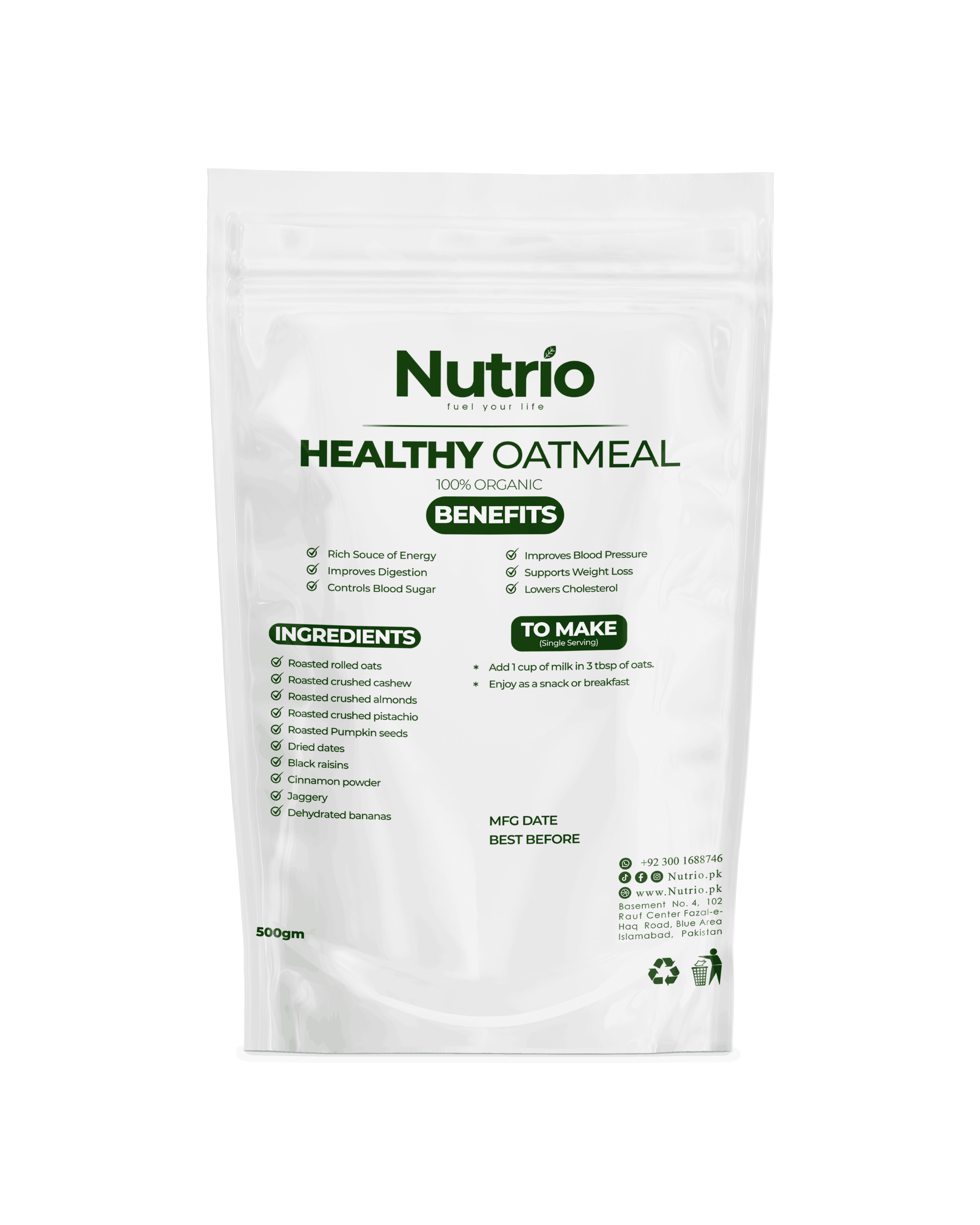 Healthy Oatmeal - Nutrio